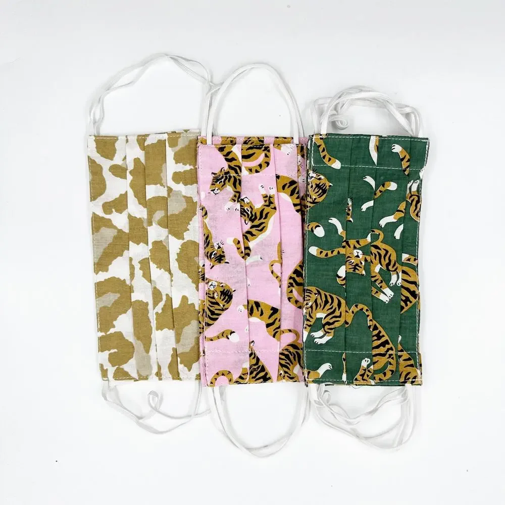Poppy & Sage Reusable Face Mask Lot of 9 NWT Cotton Tiger Leopard Animal Print